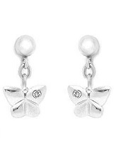 stunning itsy-bitsy dangling butterfly star screwback baby earrings